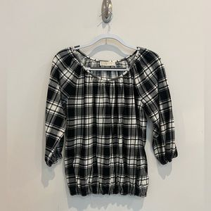 Micheal Kor - Buffalo Check Peasant Top
